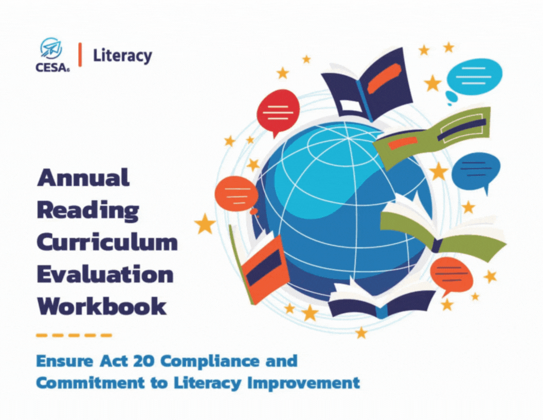 Preview of the Digital PDF download pages of the Annual Reading Curriculum Evaluation Workbook.