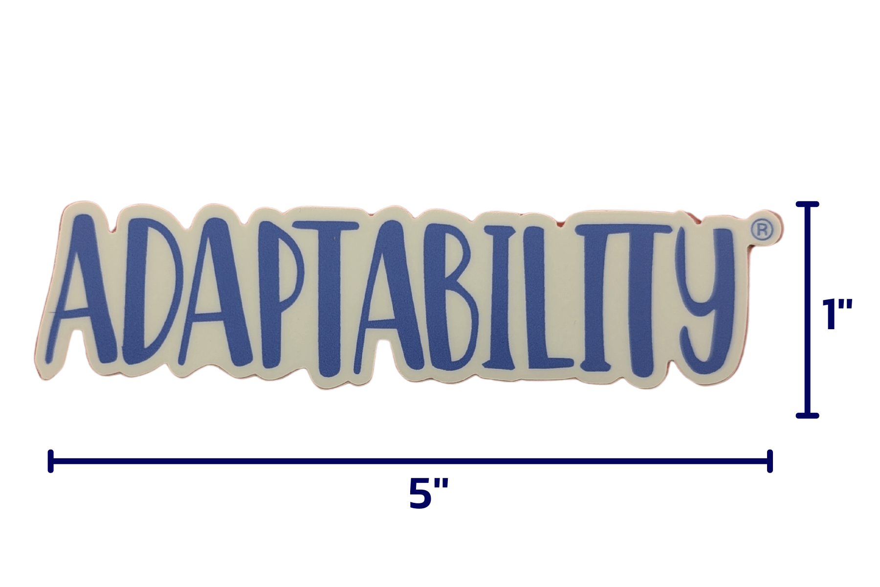 The Adaptability® Sticker is blue (Relationship Building) and is 5'' x 1'' 