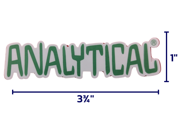 The Analytical® Sticker is green (Strategic Thinking) and is 3 3/4'' x 1'' 