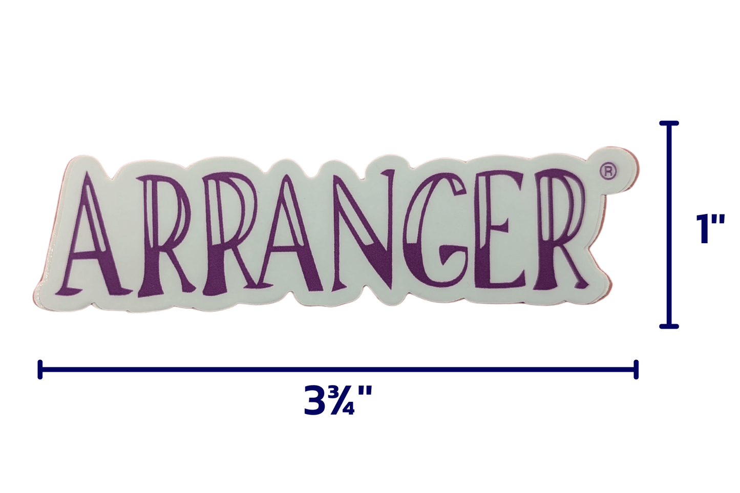 The Arranger® Sticker is purple (Executing) and is 3 3/4'' x 1'' 