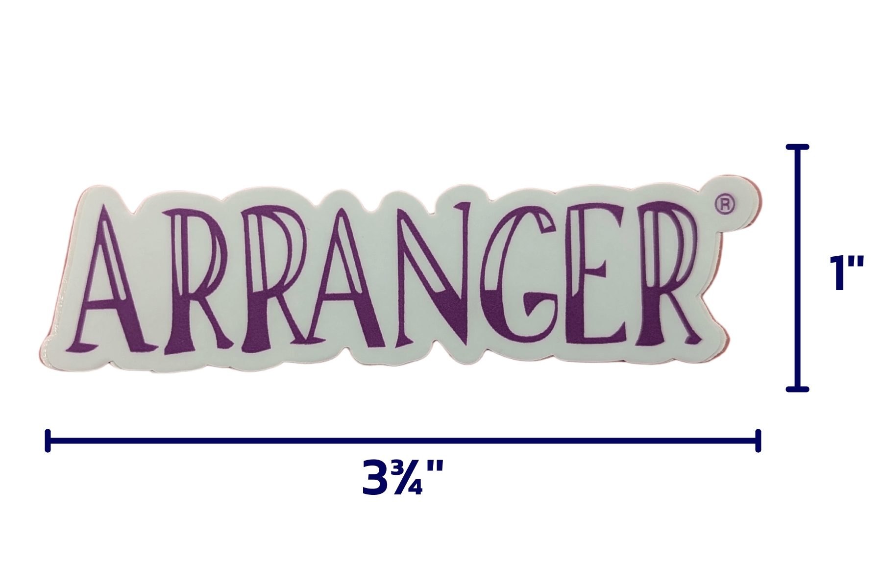 The Arranger® Sticker is purple (Executing) and is 3 3/4'' x 1'' 