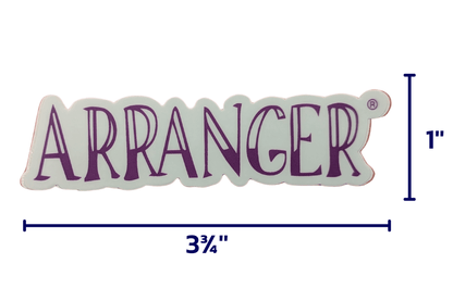 The Arranger® Sticker is purple (Executing) and is 3 3/4'' x 1'' 