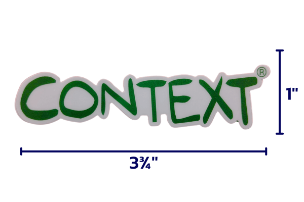 The Context® Sticker is green (Strategic Thinking) and is 3 3/4'' x 1'' 