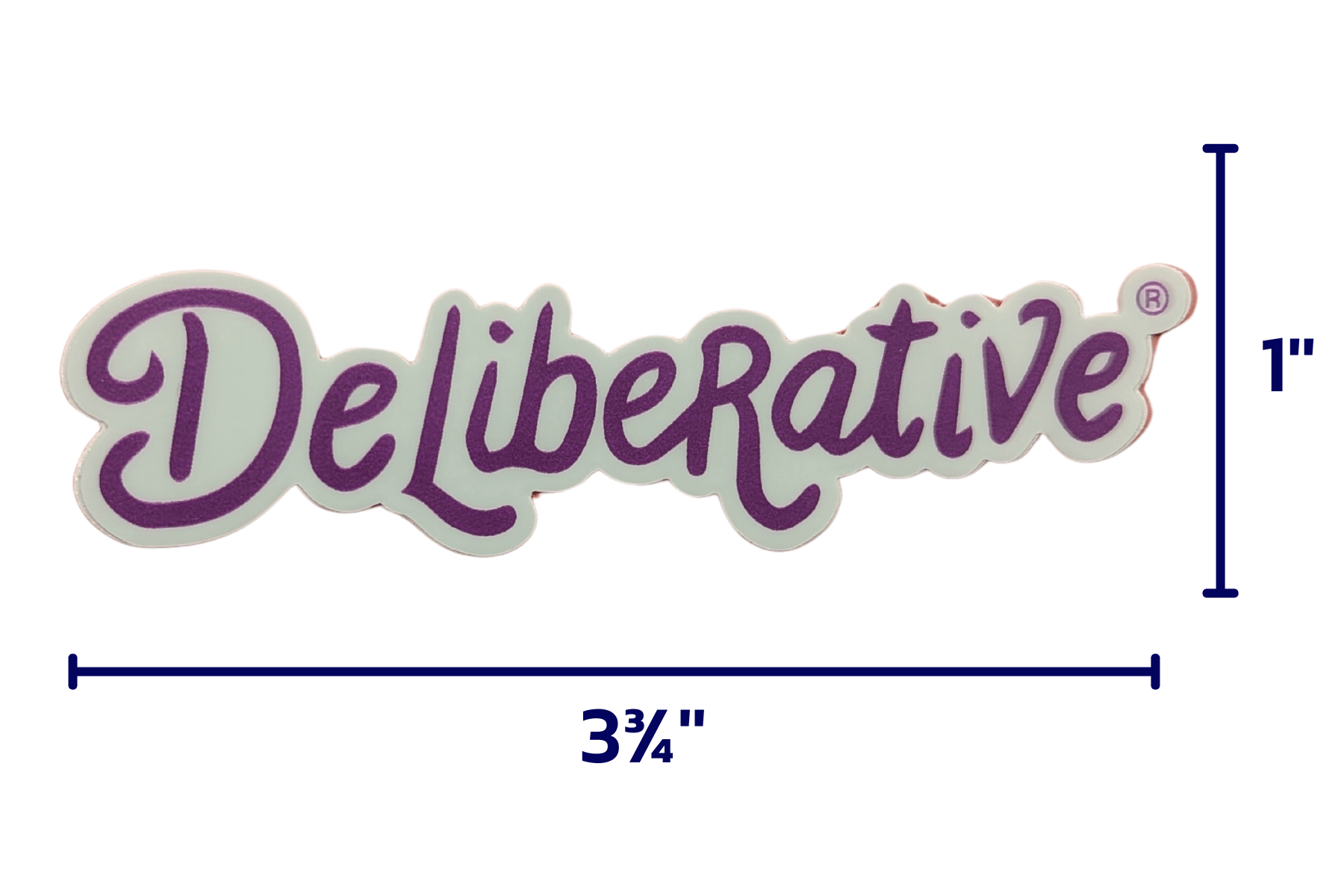 The Deliberative® Sticker is purple (Executing) and is 3 3/4'' x 1'' 