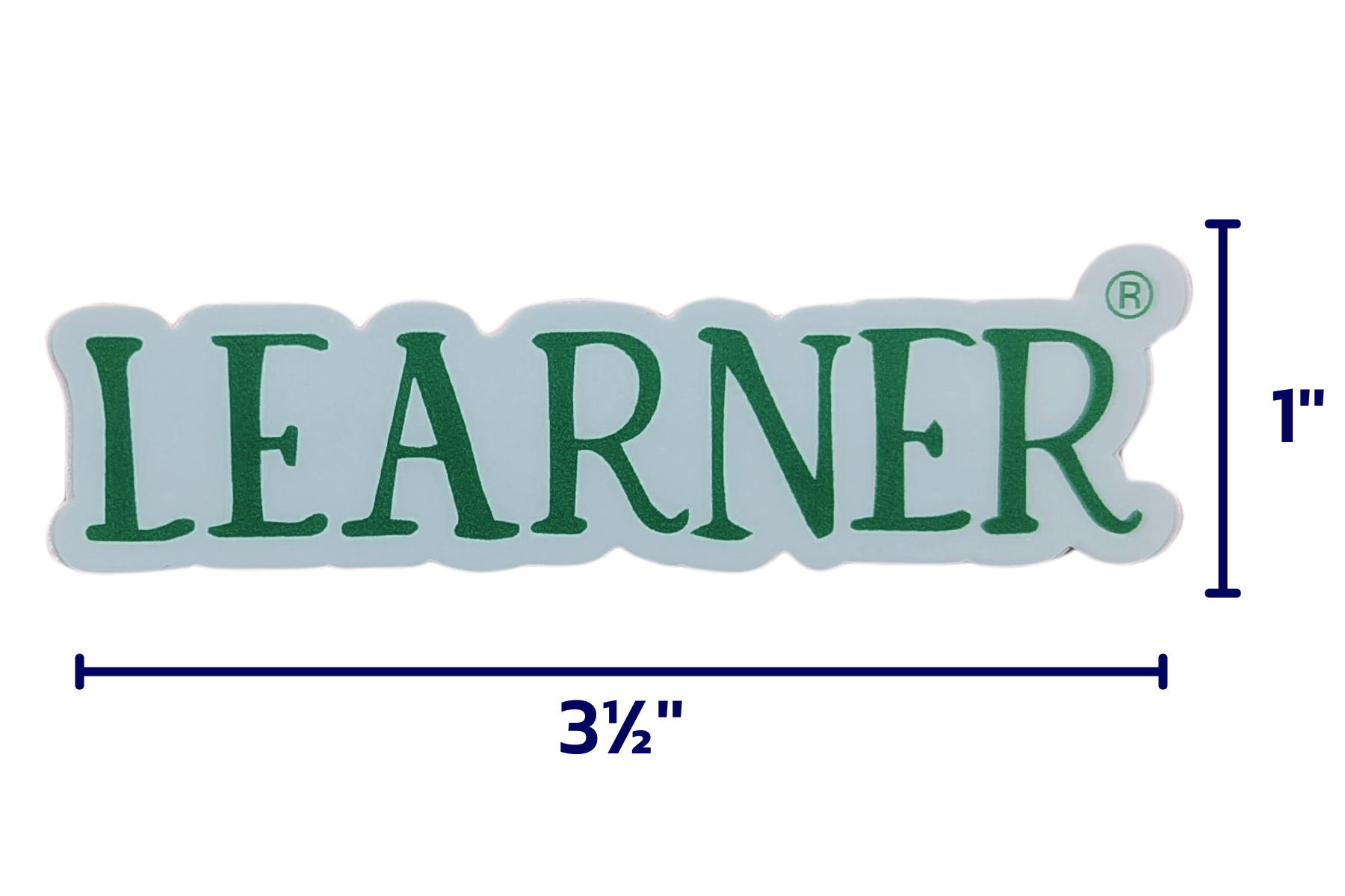 The Learner® Sticker is green (Strategic Thinking) and is 3 1/2'' x 1'' 