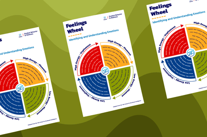 The image displays three copies of the "Feelings Wheel" from the CESA 6 Student Behavior & Wellness division. 