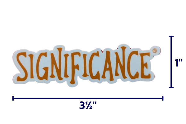 The Significance® Sticker is orange (Influencing) and is 3 1/2'' x 1'' 