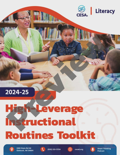 Preview of the Preview High-Leverage Instructional Routines Toolkit cover and several inside pages.
